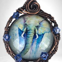 Handmade Copper Wire Wrapped Elephant Pendant | Unique Artisan Jewelry | Nature-Inspired Necklace | Bohemian Style Gift for Animal Lovers