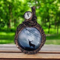 Copper Wire Wrapped Moose Pendant | Handmade Artisan Jewelry | Nature-Inspired Necklace | Unique Gift for Wildlife Lovers