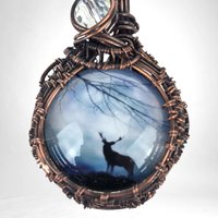 Copper Wire Wrapped Moose Pendant | Handmade Artisan Jewelry | Nature-Inspired Necklace | Unique Gift for Wildlife Lovers
