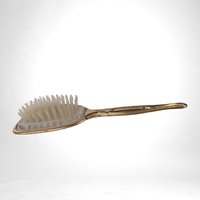 Vintage Hair Brush, Blue with Gold Flowers and Butterflies