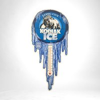 Vintage Kodiak Long Cut Ice Metal Sign, Bad Thermometer