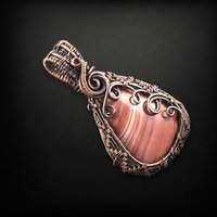 Unique Mookaite Jasper Pendant | Copper Wire Wrapped | Earthy Elegance | Gift Idea