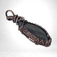 Copper Wire-Wrapped Tiger's Eye Pendant - Handmade Jewelry, Unique Natural Stone Necklace, Bohemian Style Accessory