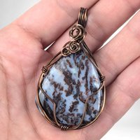 Handmade Copper Wire Wrapped Fancy Jasper Pendant, Boho Jewelry, Statement Necklace Pendant, Gift for Her