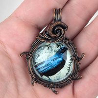 Raven Pendant | Handcrafted Copper Wire Wrapped | Mystical Jewelry | Symbolism Gift
