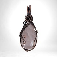 Rose Quartz Pendant | Copper Wire Wrapped | Healing Crystal Jewelry | Gift for Self-Love
