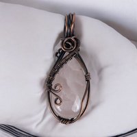 Rose Quartz Pendant | Copper Wire Wrapped | Healing Crystal Jewelry | Gift for Self-Love