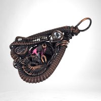 Purple Crystal Pendant | Wire Wrapped Copper Jewelry | Bold & Glamorous Fashion Accessory