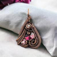 Purple Crystal Pendant | Wire Wrapped Copper Jewelry | Bold & Glamorous Fashion Accessory