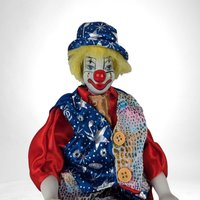 Vintage Porcelain Circus Clown Shelf Sitter Figurine | 14" Collectible Clown Decor | Whimsical Gift