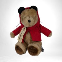Vintage Eden Paddington Bear Plush | 9" Tall | Cuddly Toy | Classic Design | Collectible | Good Condition (Hoodie Loose)