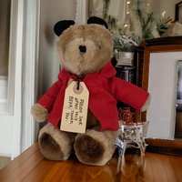 Vintage Eden Paddington Bear Plush | 9" Tall | Cuddly Toy | Classic Design | Collectible | Good Condition (Hoodie Loose)