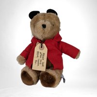 Vintage Eden Paddington Bear Plush | 9" Tall | Cuddly Toy | Classic Design | Collectible | Good Condition (Hoodie Loose)