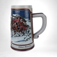 Vintage 1989 Anheuser-Busch Collector Stein "The Hitch on a Winter's Evening" | Beer Stein | Holiday Decor