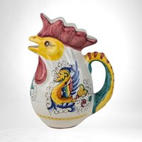 Vintage Italian Ceramic Rooster Pitcher/Creamer - William Sonoma, Farmhouse Kitchen Decor