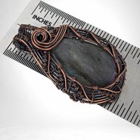 Handmade Copper Wire Wrapped Labradorite Pendant | Unique Gift for Her | Oxidized Copper | Gemstone Pendant | Artisan Jewelry