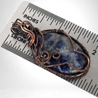 Handmade Copper Wire Wrapped Sodalite Pendant | Unique Gift for Her | Boho Jewelry | Oxidized Copper