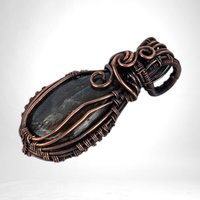 Handmade Copper Wire Wrapped Labradorite Pendant | Mystical Artisan Jewelry | Gift for Spiritual Seeker
