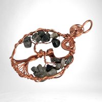 Handmade Copper Wire Tree of Life Pendant with Green Hair Quartz | Nature Inspired Jewelry | Gift for Earth Lovers
