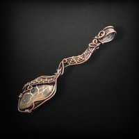 Handmade Septarian Pendant, Copper Wire Wrapped Gemstone Jewelry, Unique Gift for Women, Oxidized Copper Pendant, Black and Tan Septarian