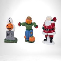 Dept 56 Village Accessories, Year Round Lighted Lawn Ornaments, Set of 5 Figures, Snow Village, Holiday Decor