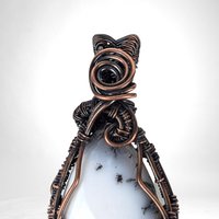 Copper Wire Wrapped Dendritic Opal Pendant | Unique Artisan Jewelry | Handmade Natural Stone Necklace | Bohemian Style Gift for Her