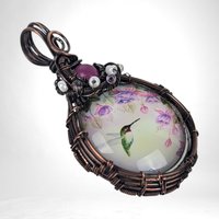 Handmade Copper Wire Wrapped Hummingbird Pendant | Unique Artisan Jewelry | Nature-Inspired Necklace | Bohemian Style Gift for Bird Lovers