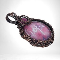 Handmade Copper Wire Wrapped 'Hope' Pendant | Inspirational Jewelry | Artisan Crafted Necklace | Unique Gift for Her