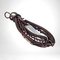 Handmade Clear Quartz Copper Wire Wrapped Pendant