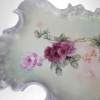 Vintage Porcelain Tray | Hand-Painted Floral Design | Vanity or Dresser