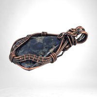 Handmade Copper Wire Wrapped Sodalite Pendant | Blue Gemstone Jewelry | Unique Gift | Boho