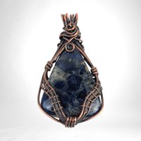 Handmade Copper Wire Wrapped Sodalite Pendant | Blue Gemstone Jewelry | Unique Gift | Boho