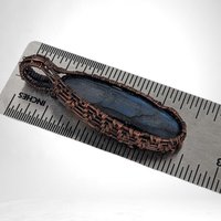 Handmade Copper Wire Wrapped Blue Labradorite Pendant | Unique Artisan Jewelry | Mystical Gift