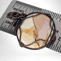 Copper Wire Wrapped Pendant | Mookaite Jasper | 2" | No Chain | Unique Gift | Handmade Jewelry