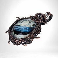 Raven Pendant | Handcrafted Copper Wire Wrapped | Mystical Jewelry | Symbolism Gift