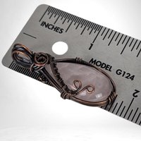 Rose Quartz Pendant | Copper Wire Wrapped | Healing Crystal Jewelry | Gift for Self-Love