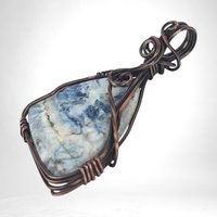 Copper Wire Wrapped Scheelite Pendant | Unique Artisan Jewelry | Handmade Natural Stone Necklace | Bohemian Style Gift for Her