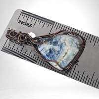 Copper Wire Wrapped Scheelite Pendant | Unique Artisan Jewelry | Handmade Natural Stone Necklace | Bohemian Style Gift for Her