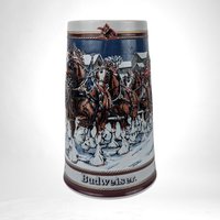 Vintage 1989 Anheuser-Busch Collector Stein "The Hitch on a Winter's Evening" | Beer Stein | Holiday Decor