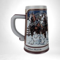 Vintage 1989 Anheuser-Busch Collector Stein "The Hitch on a Winter's Evening" | Beer Stein | Holiday Decor