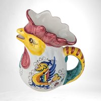 Vintage Italian Ceramic Rooster Pitcher/Creamer - William Sonoma, Farmhouse Kitchen Decor