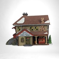 Vintage 1992 Dept 56 New England Village Bluebird Seed & Bulb | Light Up Building | Christmas Village Decor