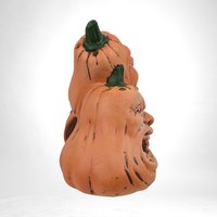 Vintage Ceramic Jack O' Lantern Pile Candle Holder | 5 1/2" Tall | Halloween Decor | Fall Centerpiece