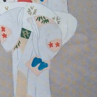 Vintage Japanese Madonna and Child Framed Painting on Cloth | 13" x 10" | Religious Art | Wall Decor