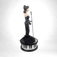 Vintage 1991 Brunette Barbie "Solo in the Spotlight" Music Box Figurine - 10" Ceramic, Excellent Condition w/ Box