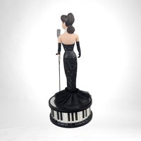 Vintage 1991 Brunette Barbie "Solo in the Spotlight" Music Box Figurine - 10" Ceramic, Excellent Condition w/ Box