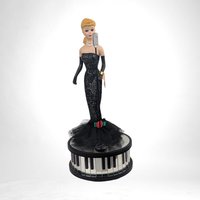 Vintage 1993 Blonde Barbie Solo in the Spotlight Musical Figurine | Ceramic | Plays "Unforgettable" | Numbered | Excellent Condition