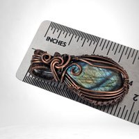 Handmade Copper Wire Wrapped Labradorite Pendant | Mystical Artisan Jewelry | Gift for Spiritual Seeker
