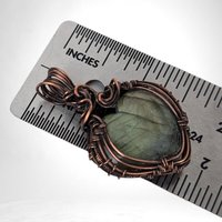 Handmade Copper Wire Wrapped Labradorite Heart Pendant | Unique Artisan Jewelry | Romantic Gift
