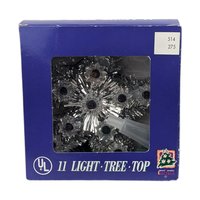 Vintage 11-Light Star Tree Topper, Mid-Century Modern Christmas Decor, Atomic Starburst